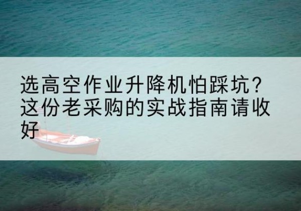 平和高空作业升降机厂家推荐-选高空作业升降机怕踩坑？这份老采购的实战指南请收好