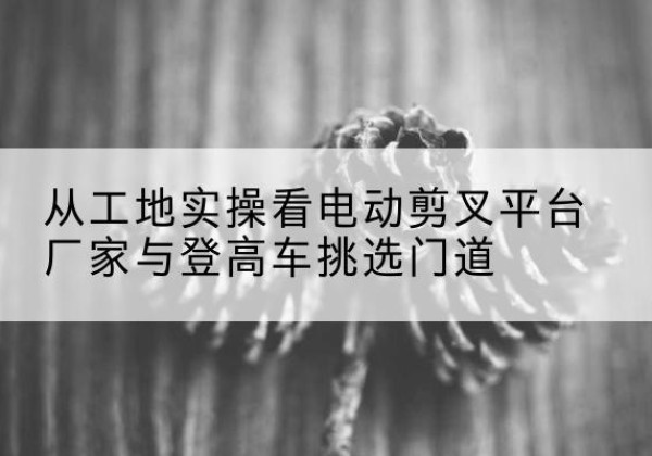 平和电动剪叉升降平台厂家-从工地实操看电动剪叉平台厂家与登高车挑选门道